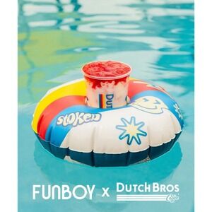 Funboy x Dutch Bros Coffee Drink Float Inflatable Pool Accessory 12 Inch NEW